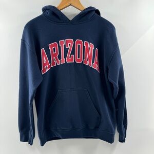Gildan Navy Arizona Hoodie Size Small Red University Logo